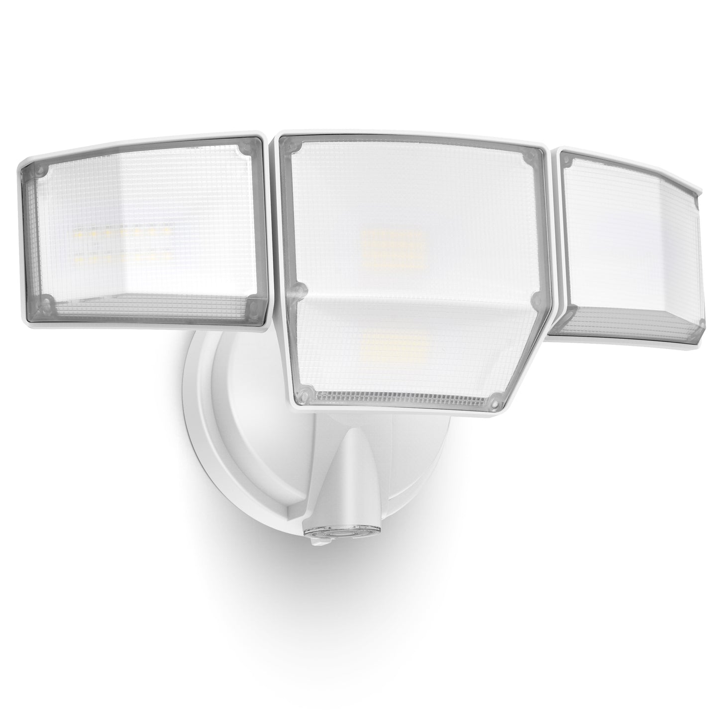 LUTEC 80W Dusk to Dawn Flood Lights Outdoor, 9000LM Super Bright LED Security Light with Photocell, IP65 Waterproof, 5000K Daylight, 4 Heads Floodlight for Garage, Yard, Patio (White)