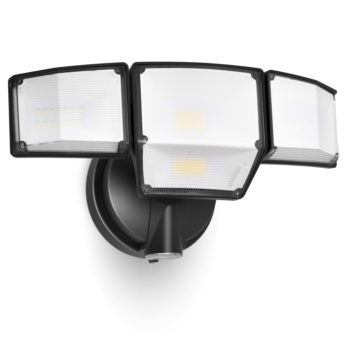 LUTEC 80W Dusk to Dawn Flood Lights Outdoor, 9000LM Super Bright LED Security Light with Photocell, IP65 Waterproof, 5000K Daylight, 4 Heads Floodlight for Garage, Yard (Black)