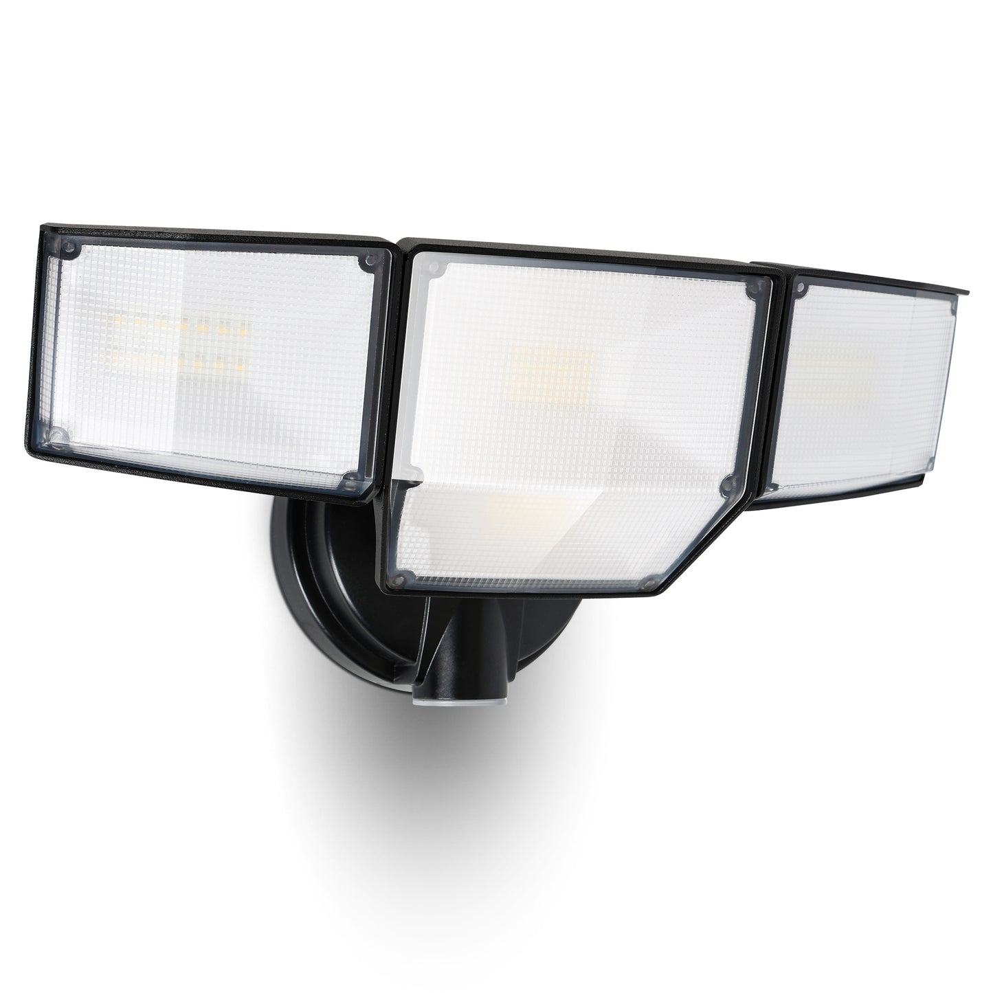 LUTEC 80W Dusk to Dawn Flood Lights Outdoor, 9000LM Super Bright LED Security Light with Photocell, IP65 Waterproof, 5000K Daylight, 4 Heads Floodlight for Garage, Yard (Black)