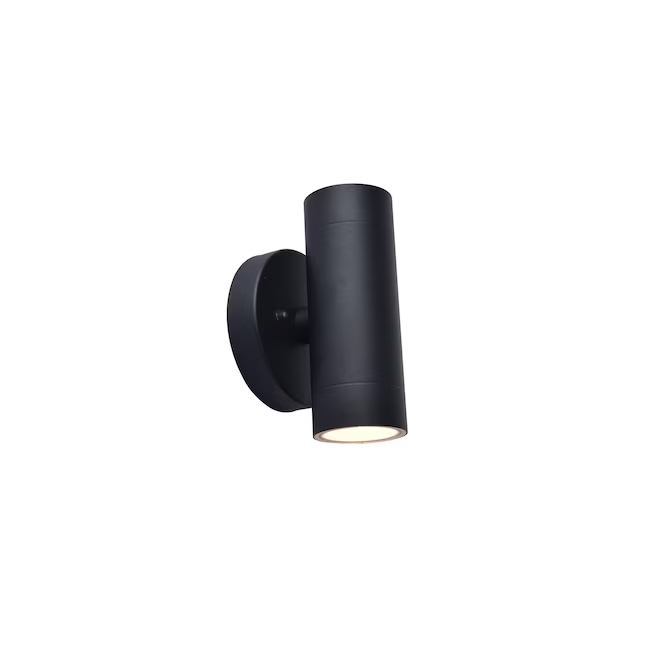 LUTEC 2 -Pack 6.3-in H Matte Black Hardwired Integrated LED Outdoor Wall Light
