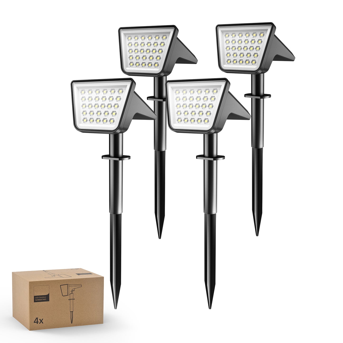 UME 4 Packs Solar Spot Lights Outdoor Waterproof, 28 LED 7500K Solar Powered Landscape Pathway Lights, Dusk to Dawn Solar Spotlights for Garden, Yard, Lawn, Walkway, Driveway