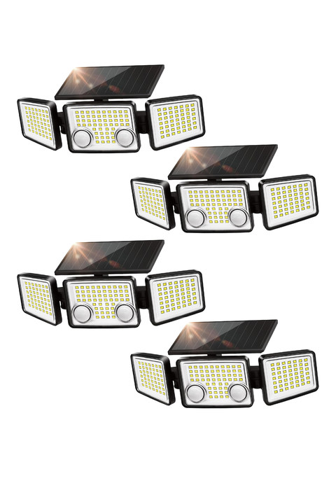 UME-Solar Outdoor Lights 3000 Lumen 7000K, 152 LED Super Bright Motion Sensor Outdoor Lights with 2 Sensors, IP65 Waterproof 270 Wide Angle Solar Flood Lights with 3 Modes for Garden