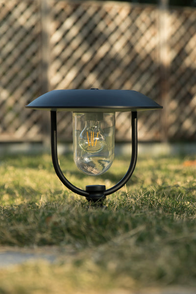 LUTEC-Solar Outdoor Post Light, Dusk to Dawn, Exterior Pole Lights Head for Pier and Pole Mount, Black