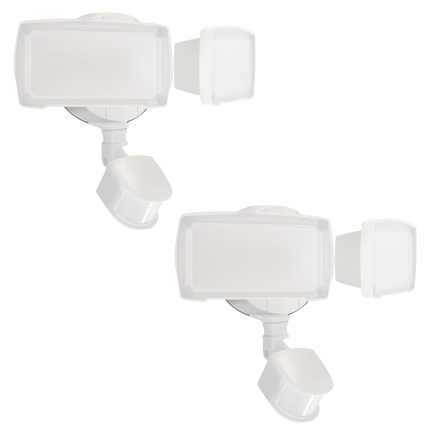 UME 2 Pack 19W LED Flood Light Motion Sensor Outdoor, 2 Adjustable Head, 2000LM, 5000K, IP65 Waterproof, Dusk to Dawn Security Light with Photocell for Exterior,Outside,Garage,House(White)