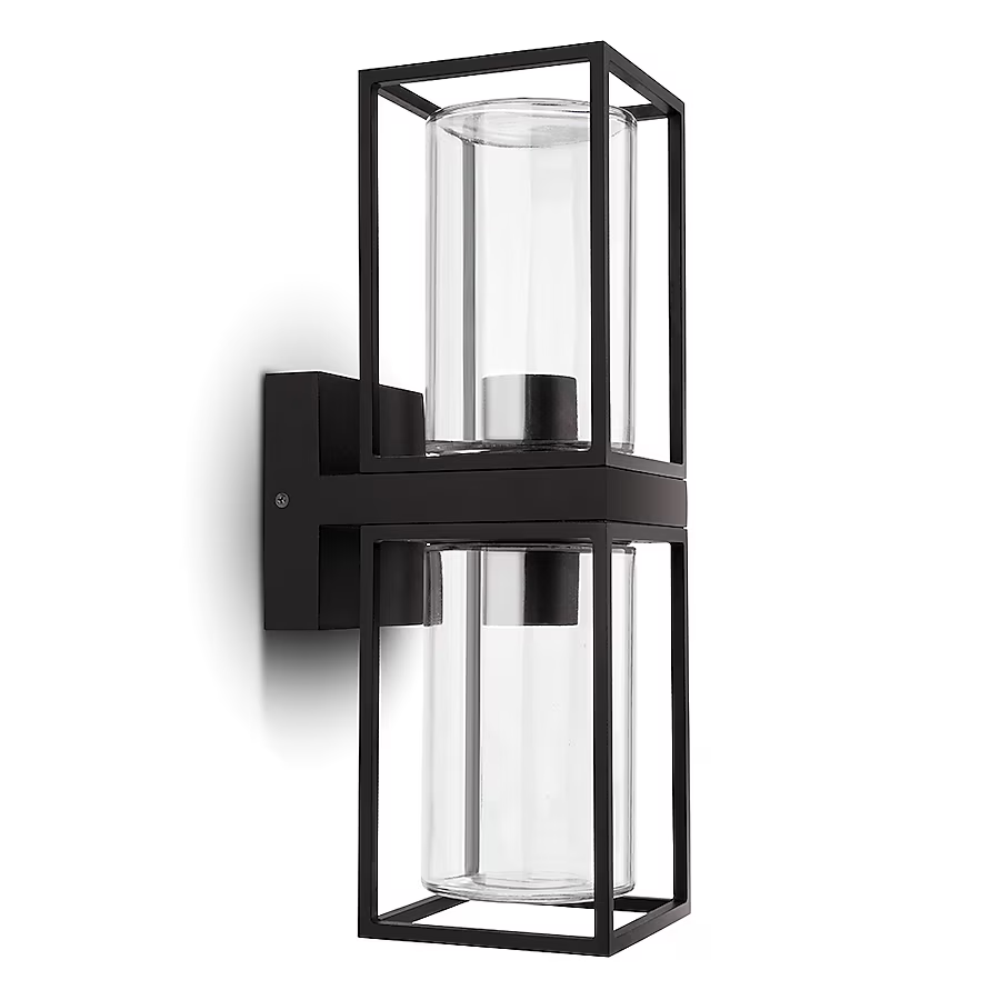 LUTEC 2 -Light 15.47-in H Matte Bronze Hardwired Outdoor Wall Light
