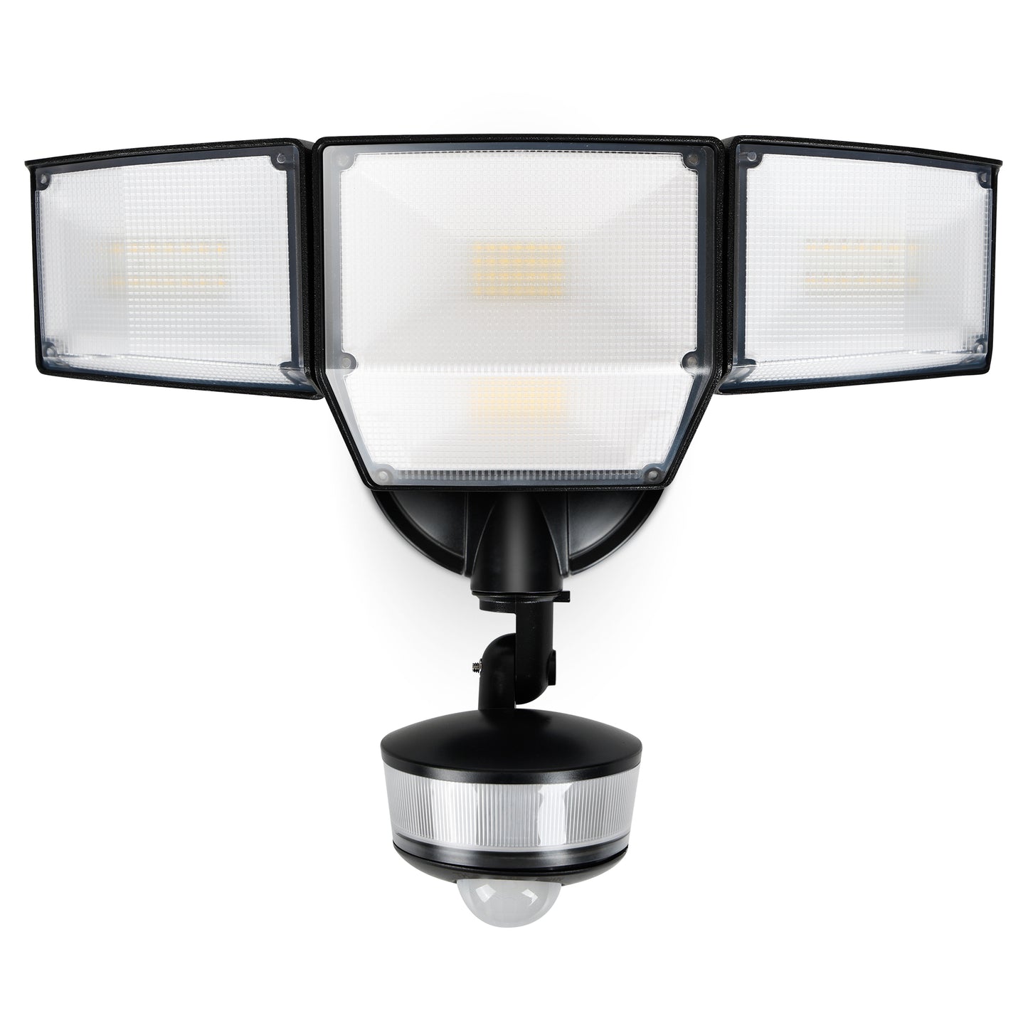 LUTEC 84W 9500LM LED Security Lights Motion Sensor Outdoor Lights with Night Light, 4 Head LED Flood Lights Outdoor 5000K Daylight, IP65 Waterproof, Motion Detected Lights for Outside (Black)