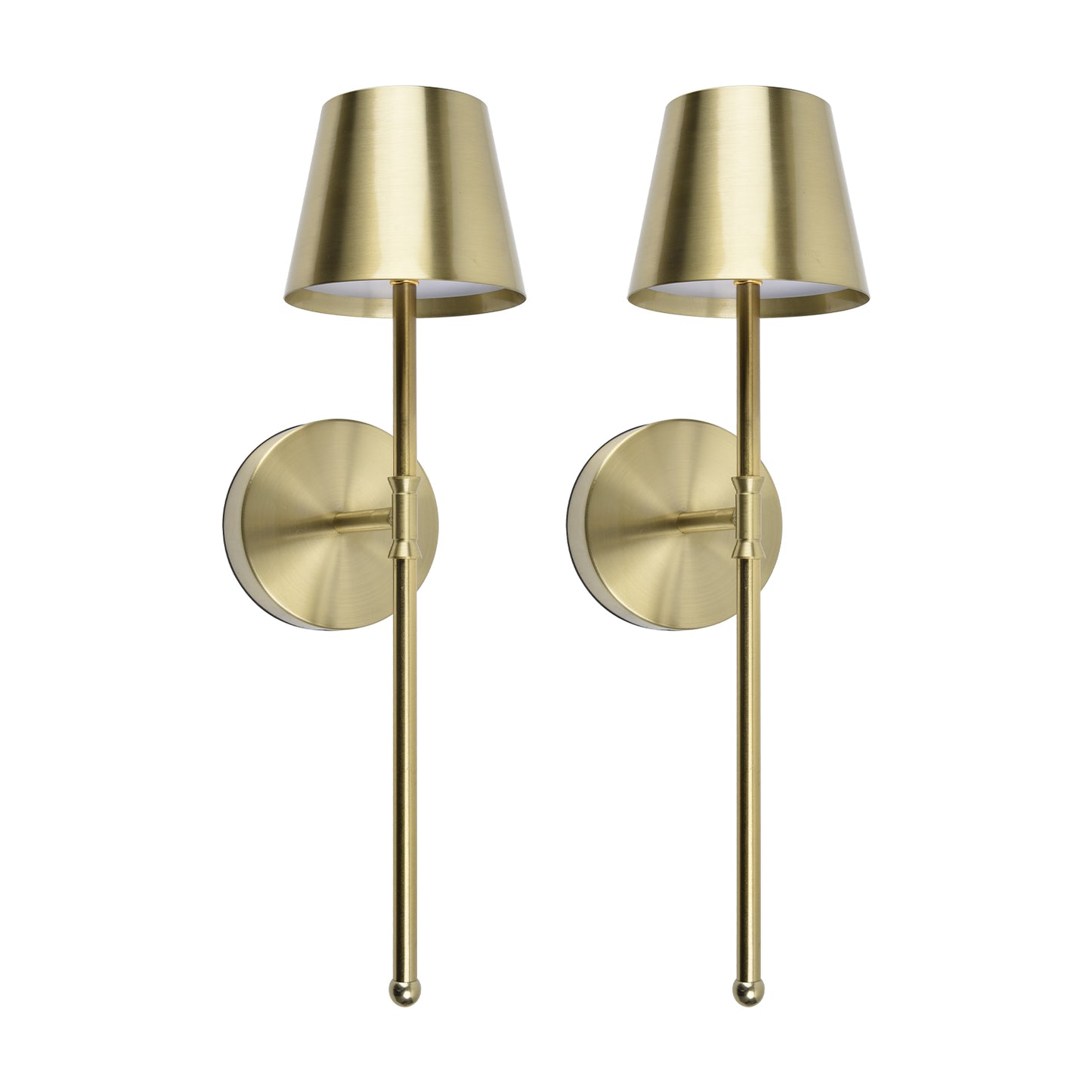 UME Wireless Sconces Set of 2 with Remote, 5200mAh Battery Powered Sconces - Rechargeable Sconces w/ 3 Color Temps & 5 Brightness Levels for Bedroom, Living Room, Wall Painting, Cafe(Gold)