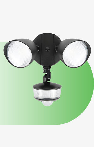 LUTEC 34W 3000 Lumen Motion Sensor Outdoor Lights, 5500K Daylight, IP65 Waterproof Flood Lights Outdoor with Night Light, Dusk to Dawn Motion Detector Security Lights for Outside Garage, Yard-Black