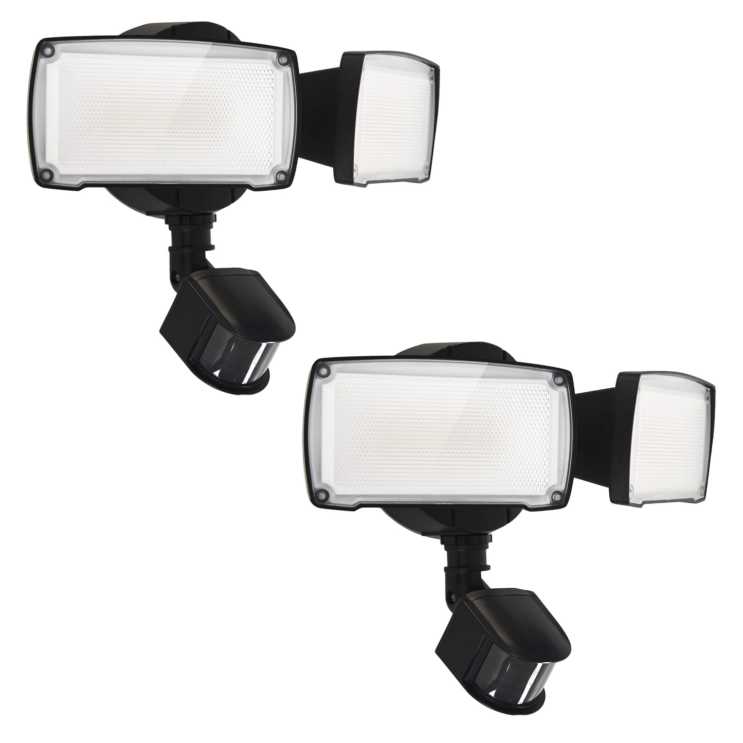 UME 2 Pack 19W LED Flood Light Motion Sensor Outdoor, 2 Adjustable Head, 2000LM, 5000K, IP65 Waterproof, Dusk to Dawn Security Light with Photocell for Exterior,Outside,Garage,House(Black)