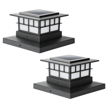 LUTEC Solar Post Cap Lights, IP65 Waterproof Solar Fence Post Lights for 4x4 5x5 6x6 Wooden/Vinyl Posts, Warm White 3000K LED Solar Powered Lighting Decor for Yard, Garden, Patio, Deck