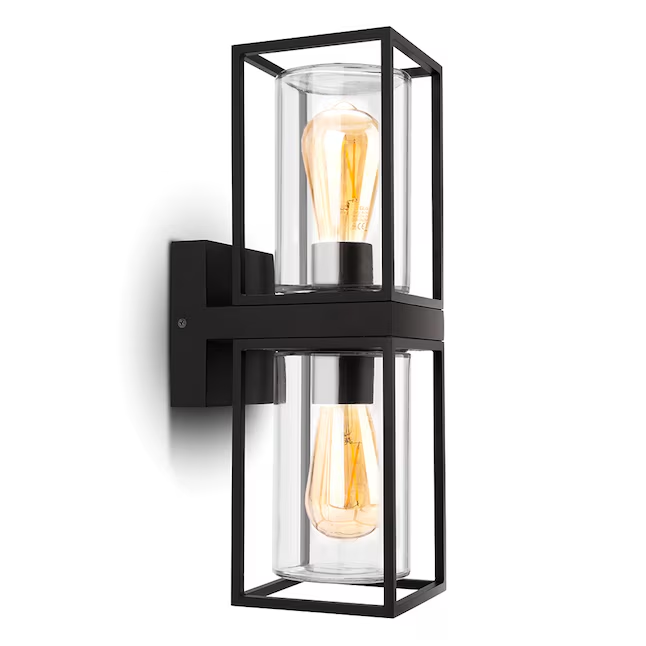 LUTEC 2 -Light 15.47-in H Matte Bronze Hardwired Outdoor Wall Light