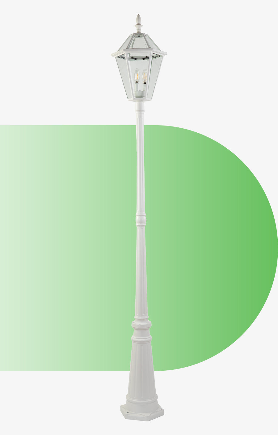 LUTEC-Hardwired Single Head Die-Cast Aluminum LED Post Light (Head & Pole), 3 bulbs (Not included), White