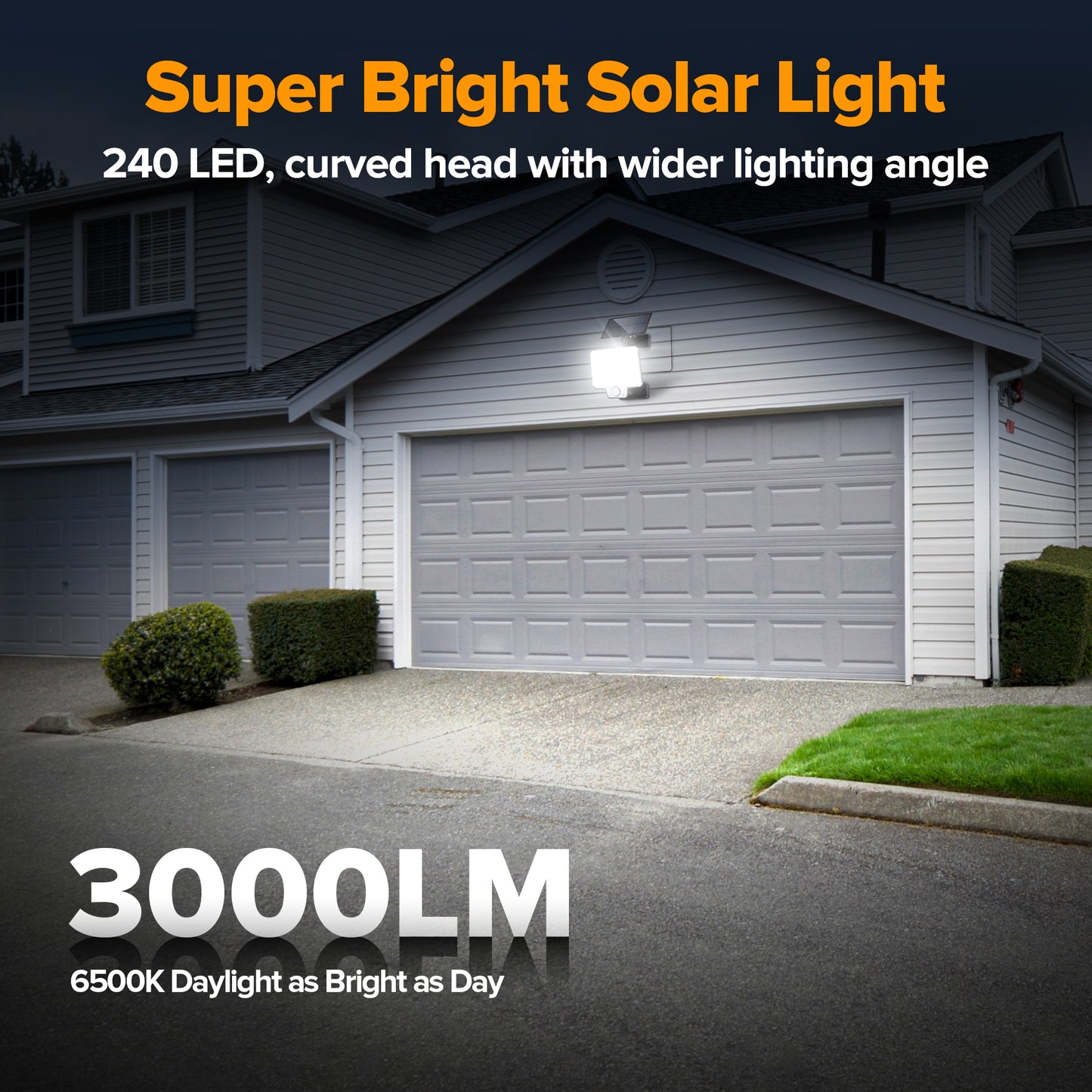 8Packs LUTEC Solar Lights Outdoor, 240 LED 3000LM Solar Powered Motion Sensor Flood Lights with Remote, Solar Flood Light with 3 Modes, Security Lights with 16.4Ft Cable IP65 Waterproof for Yard