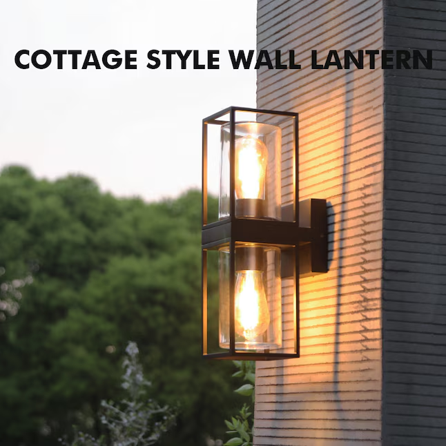 LUTEC 2 -Light 15.47-in H Matte Bronze Hardwired Outdoor Wall Light