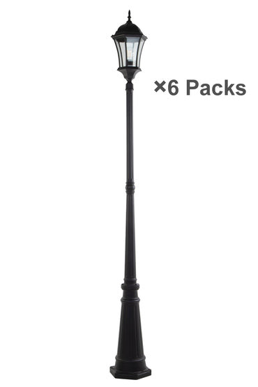 6 Packs LUTEC-VINTAGE One Head Die-Cast Aluminum LED Outdoor Hard Wired Street Light (Head & Pole)