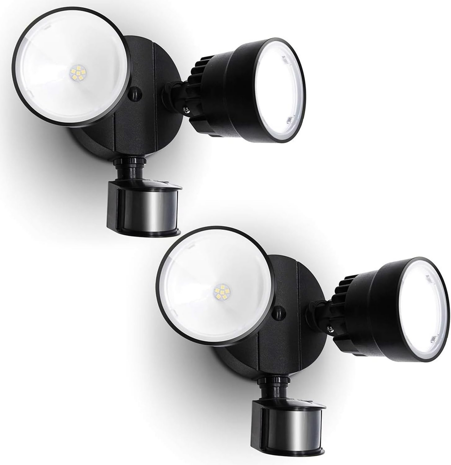 8 PACKS LUTEC-Shrimp 1130LM, 5200K, 13.5W, LED 110°Motion Activated, D2D, Dual-Head Floodlight