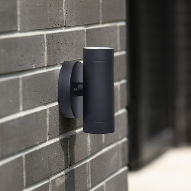 LUTEC 2 -Pack 6.3-in H Matte Black Hardwired Integrated LED Outdoor Wall Light