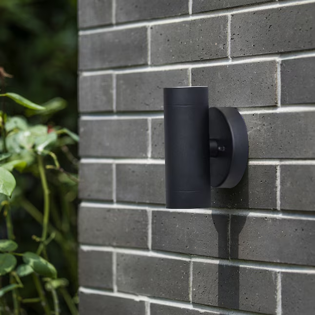 LUTEC 2 -Pack 6.3-in H Matte Black Hardwired Integrated LED Outdoor Wall Light