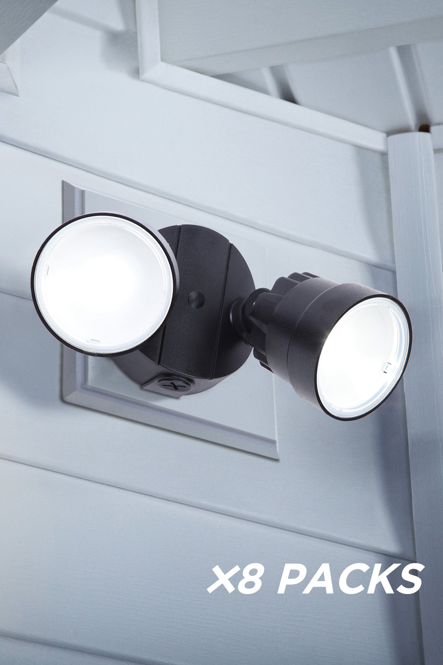 8 PACKS LUTEC-Shrimp 1130 LM, 5200K, 13.5W, Switch Control LED Dual-Head Floodlight