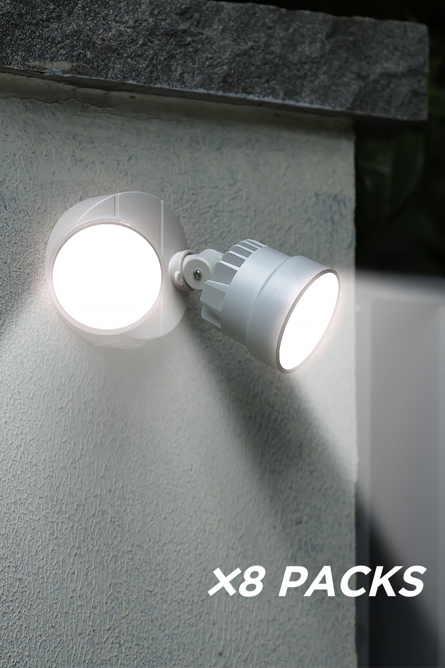 8 PACKS LUTEC-Shrimp 1130LM, 5200K, 13.5W, Switched Control LED Dual-Head Floodlight