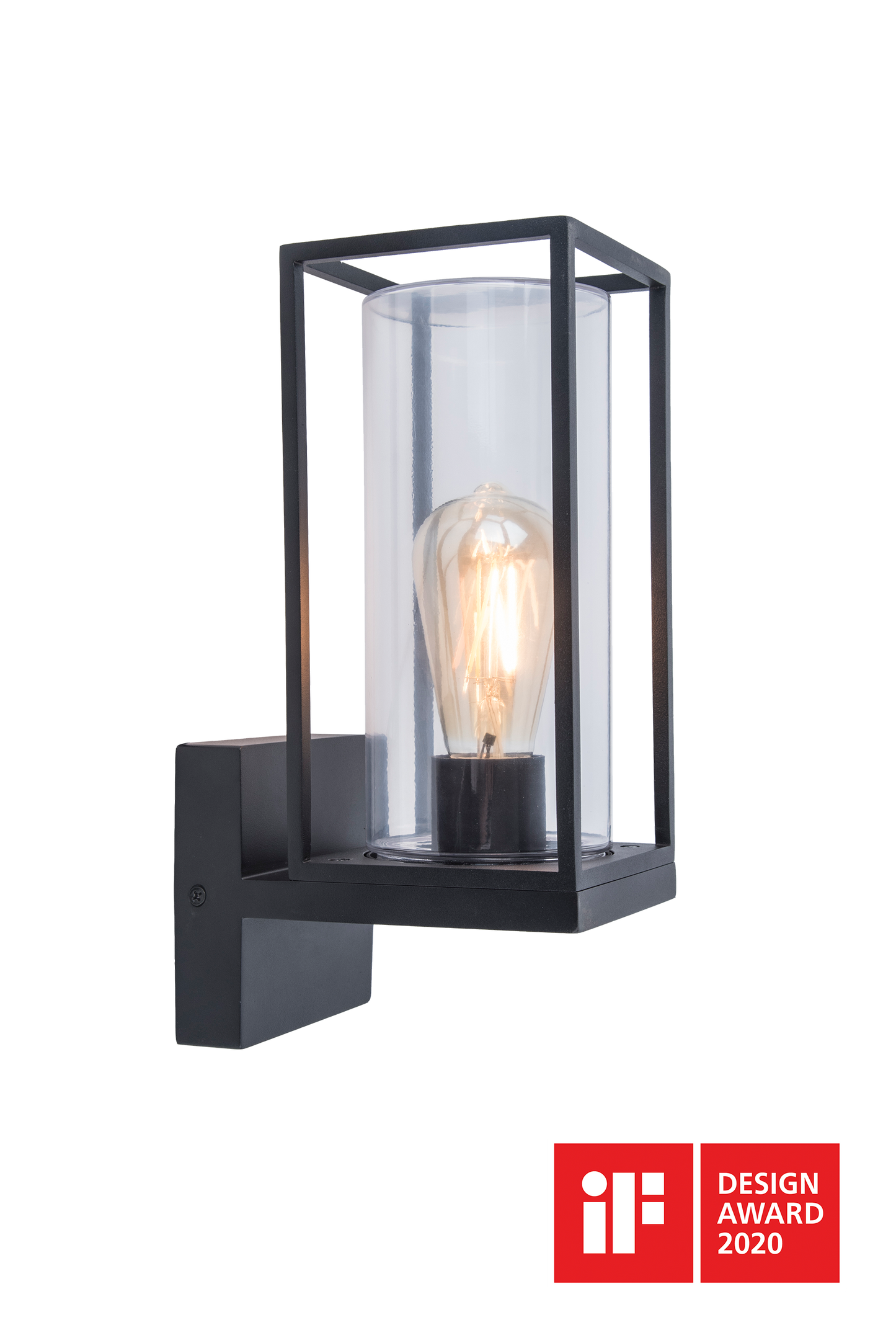 LUTEC-FLAIR (Up) LED Outdoor Geometric Wall Light With Clear Glass Surround