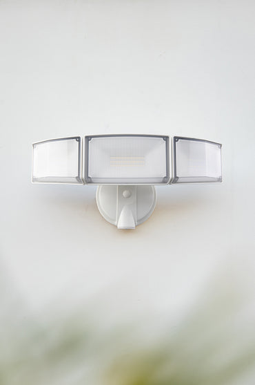 LUTEC-Switch Controlled Exterior Outdoor Security Light, 5200LM, 5000K, 55W, with 3 Adjustable Heads, LED Flood Light, White