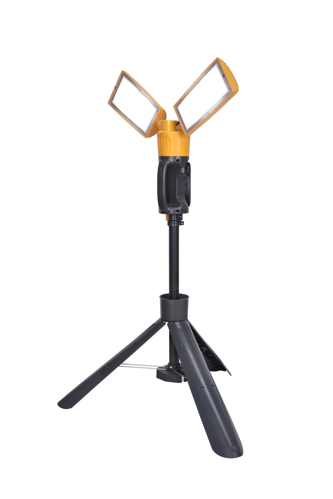 LUTEC-PERI L 5000LM, 5000K, 38W, Portable LED Work Light With Dual Adjustable Heads, Telescopic Foldable Tripod Stand