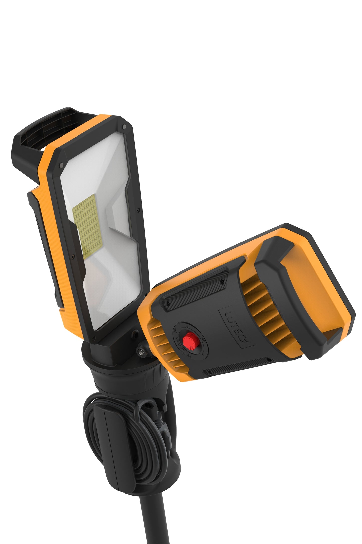 LUTEC led work light,Max 11000 Lumen,Adjustable Color Temperature, Dual Rotating Heads,Tri-pod stands with flip lock 93W Dimmable led site light