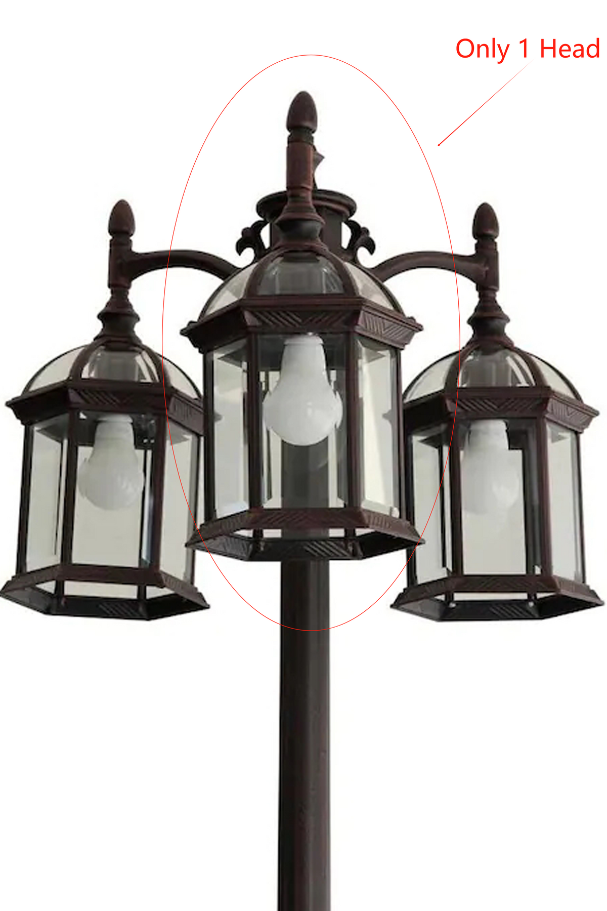 Post Light replacement head single head suitable