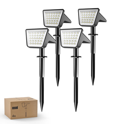 UME 4 Packs Solar Spot Lights Outdoor Waterproof, 28 LED 7500K Solar Powered Landscape Pathway Lights, Dusk to Dawn Solar Spotlights for Garden, Yard, Lawn, Walkway, Driveway