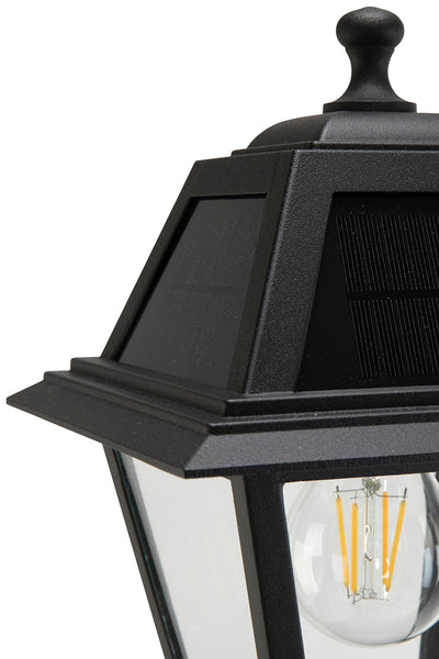LUTEC- One-Trapezoid-Head Die-Cast Aluminum LED Outdoor Solar Street Light (Only Head), Dusk to Dawn. Black(Bulbs Included)