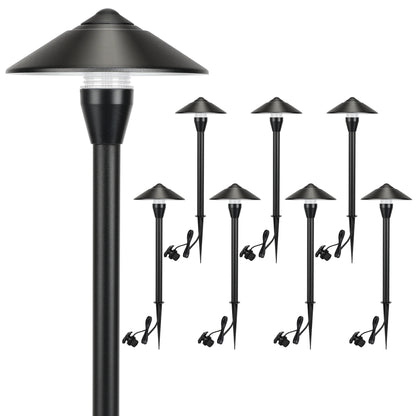 LUTEC 12V Low Voltage Landscape Lighting, Die-cast Aluminum Spot Lights with Connectors, Low Voltage Pathway Lights with Spotlights Waterproof for Tree Garden Yard Pathway，8 PACK