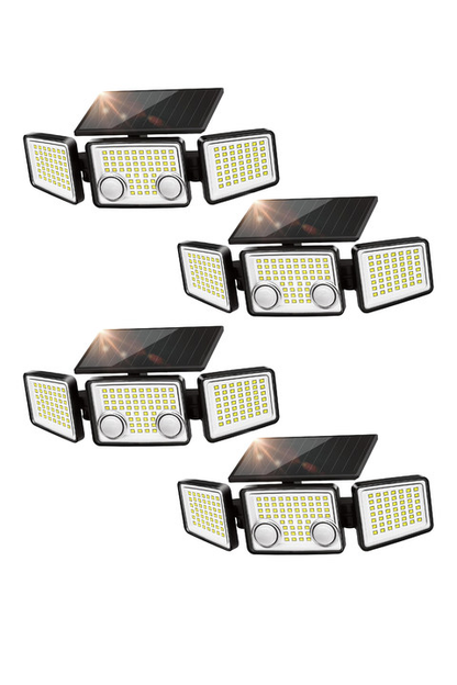 UME-Solar Outdoor Lights 3000 Lumen 7000K, 152 LED Super Bright Motion Sensor Outdoor Lights with 2 Sensors, IP65 Waterproof 270 Wide Angle Solar Flood Lights with 3 Modes for Garden
