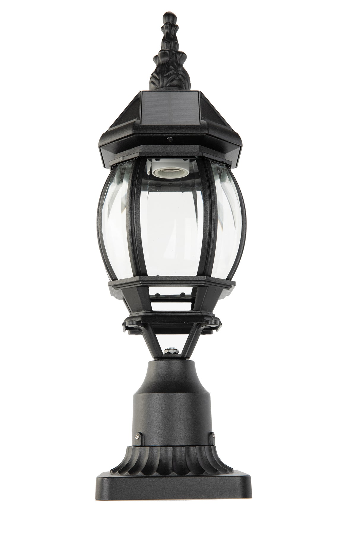 LUTEC -Solar Post Light with Pier Mount Base, Dusk to Dawn, Aluminium