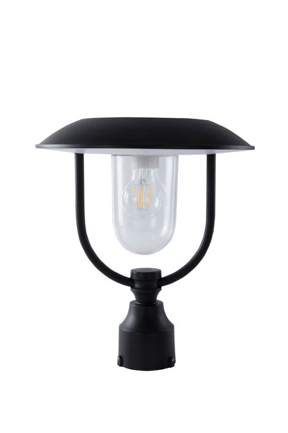 LUTEC-Solar Outdoor Post Light, Dusk to Dawn, Exterior Pole Lights Head for Pier and Pole Mount, Black