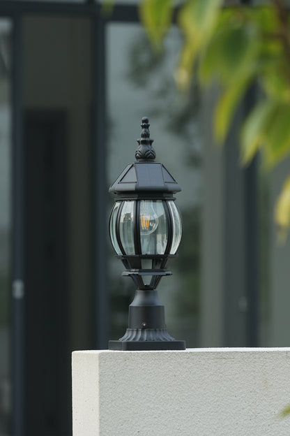 LUTEC -Solar Post Light with Pier Mount Base, Dusk to Dawn, Aluminium Solar Lamp Post Light, Waterproof for Outside