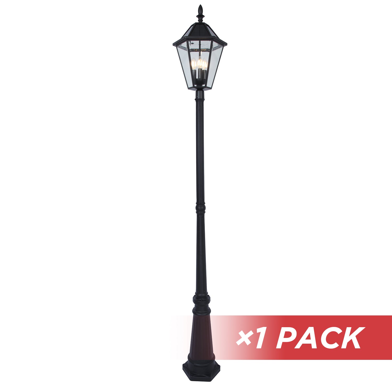 LONDON Single Head Die Cast Aluminum LED Outdoor Solar Powered Street Light 300LM Up To 8hour Runtime 2700K