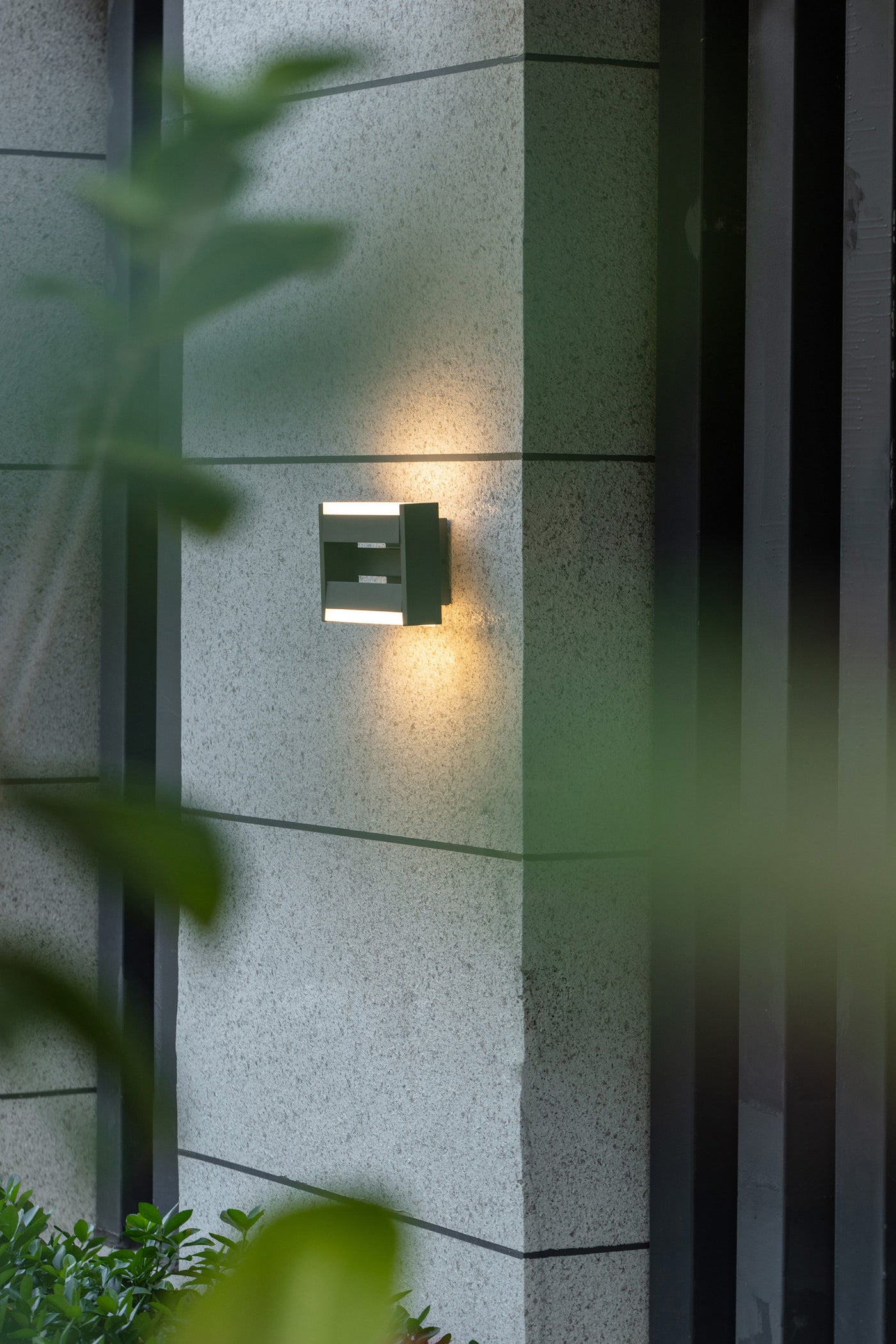 LUTEC 2-Light Dark Grey Outdoor Hardwired Wall Lantern Sconce Integrated LED Non Motion Sensing