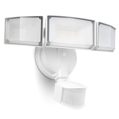 UME 49W 5500LM LED Security Lights Motion Sensor Light Outdoor, 5000K Daylight, IP65 Waterproof, Dusk to Dawn, 3 Head Motion Detected Flood Light for Garage, Yard, Porch