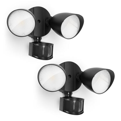 UME 2 Pack 32W 2500 Lumen LED Security Lights Motion Sensor Light Outdoor, 5000K Daylight, IP65 Waterproof, Dusk to Dawn, Motion Detector Flood Light for Garage, Yard, Porch-Black