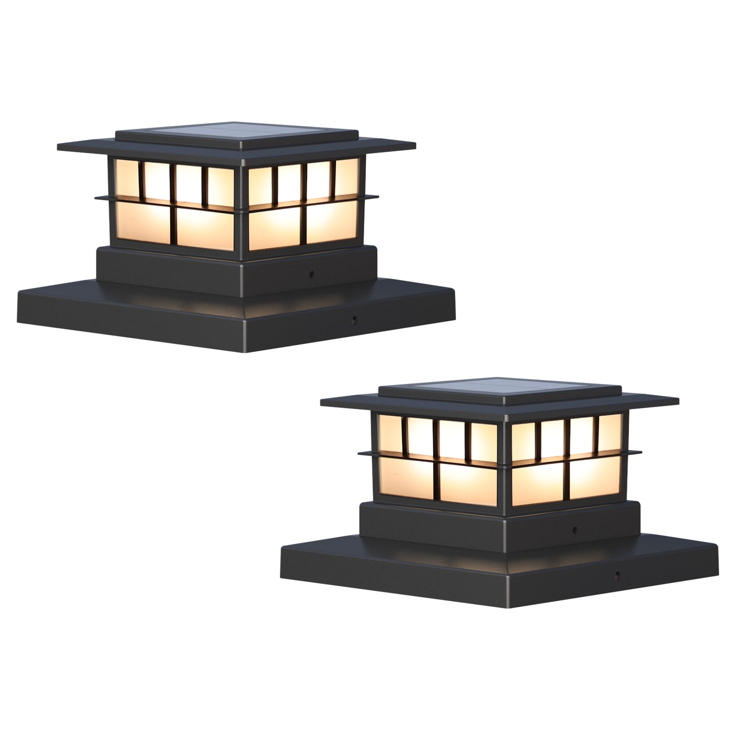 LUTEC Solar Post Cap Lights, IP65 Waterproof Solar Fence Post Lights for 4x4 5x5 6x6 Wooden/Vinyl Posts, Warm White 3000K LED Solar Powered Lighting Decor for Yard, Garden, Patio, Deck
