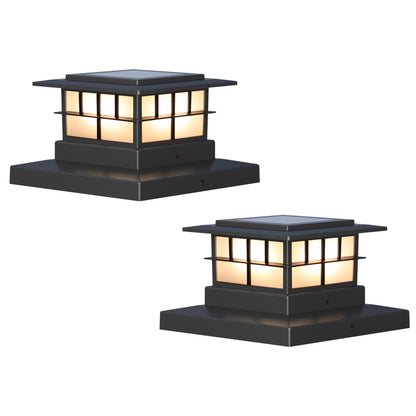 LUTEC Solar Post Cap Lights, IP65 Waterproof Solar Fence Post Lights for 4x4 5x5 6x6 Wooden/Vinyl Posts, Warm White 3000K LED Solar Powered Lighting Decor for Yard, Garden, Patio, Deck