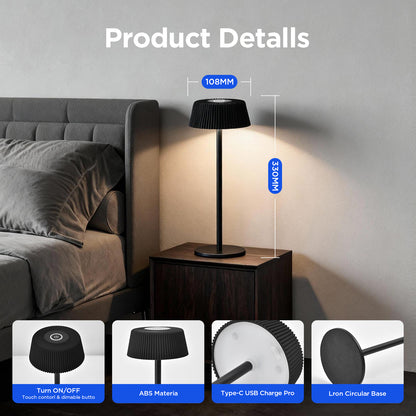 (3/6/9 Pack) USB Rechargeable Desk Lamp, 5000mah Rechargeable Battery, Two Adjustable Heights, Touch-sensitive Control, And Comes With A Wine Bottle Stopper.