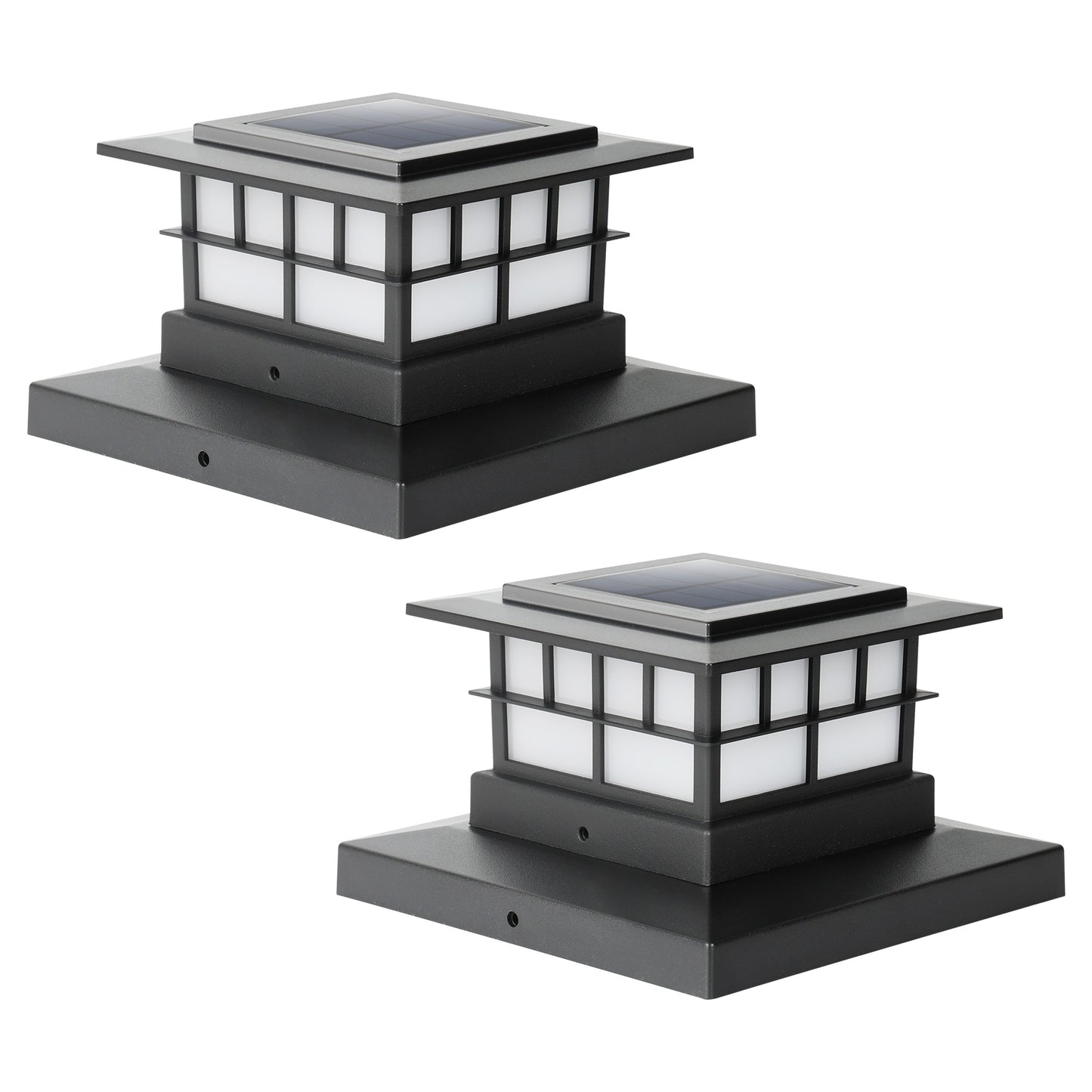 LUTEC Solar Post Cap Lights, IP65 Waterproof Solar Fence Post Lights for 4x4 5x5 6x6 Wooden/Vinyl Posts, Warm White 3000K LED Solar Powered Lighting Decor for Yard, Garden, Patio, Deck