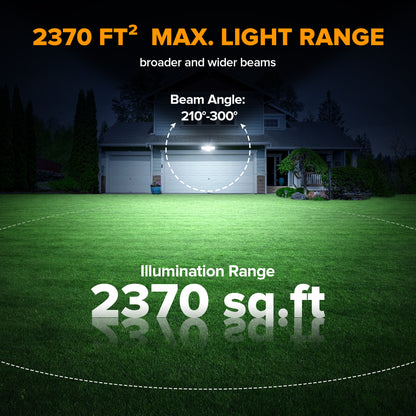 LUTEC 80W Dusk to Dawn Flood Lights Outdoor, 9000LM Super Bright LED Security Light with Photocell, IP65 Waterproof, 5000K Daylight, 4 Heads Floodlight for Garage, Yard, Patio (White)