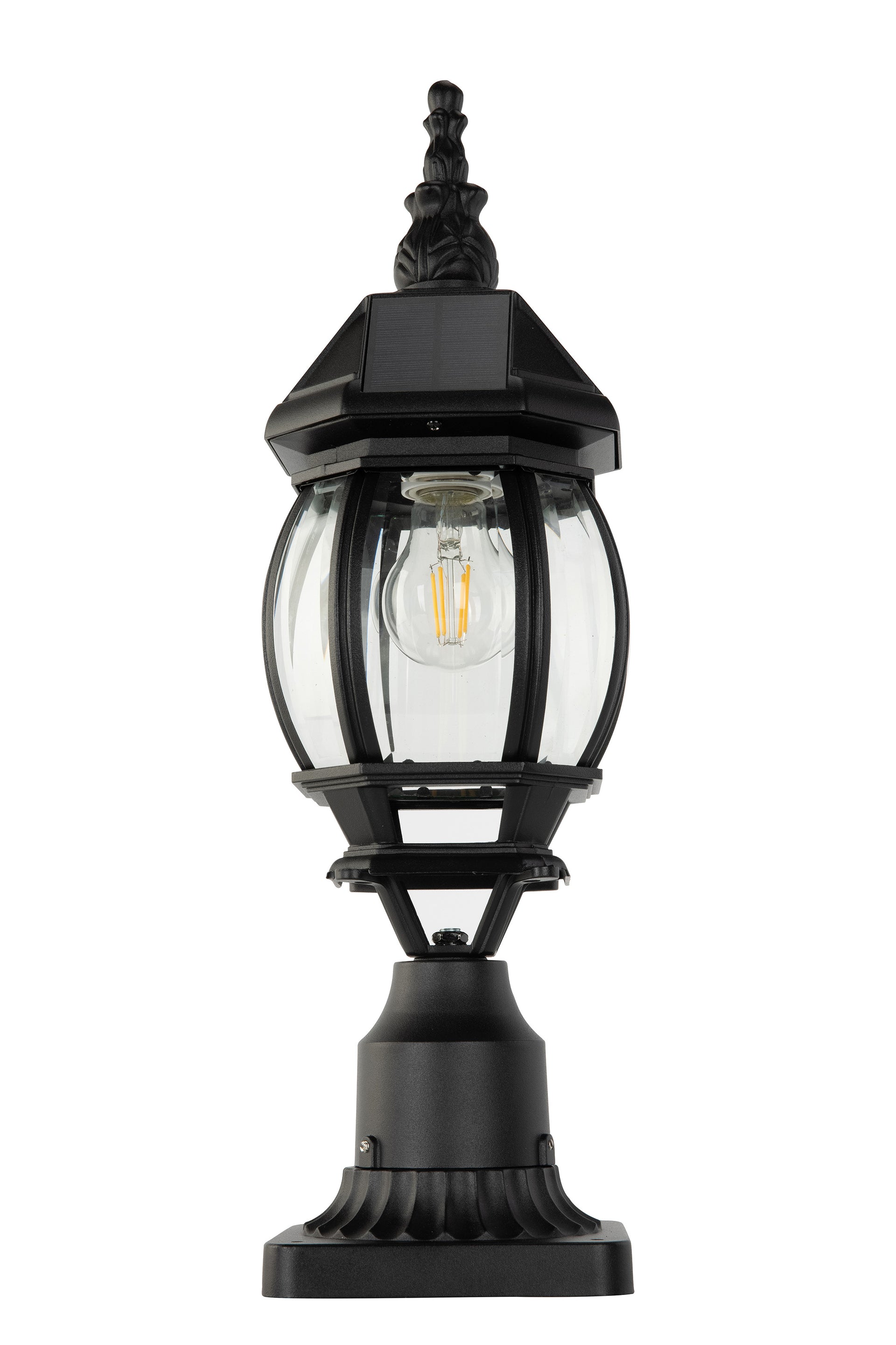 Solar Post Light Pier Mount Base Dusk to Dawn Aluminium Solar Lamp Post Light Waterproof Outside