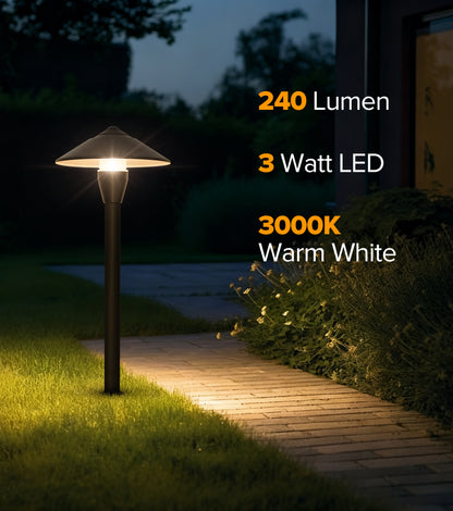 LUTEC 12V Low Voltage Landscape Lighting, Die-cast Aluminum Spot Lights with Connectors, Low Voltage Pathway Lights with Spotlights Waterproof for Tree Garden Yard Pathway, 12 Pack