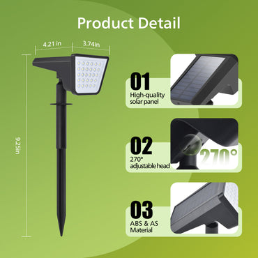 UME 4 Packs Solar Spot Lights Outdoor Waterproof, 28 LED 7500K Solar Powered Landscape Pathway Lights, Dusk to Dawn Solar Spotlights for Garden, Yard, Lawn, Walkway, Driveway