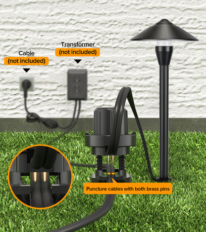 LUTEC 12V Low Voltage Landscape Lighting, Die-cast Aluminum Spot Lights with Connectors, Low Voltage Pathway Lights with Spotlights Waterproof for Tree Garden Yard Pathway, 12 Pack