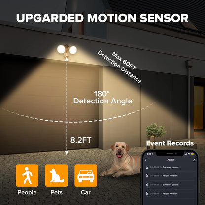 UME Smart WiFi LED Security Light Motion Sensor Outdoor, Work with Alexa/Google/SmartThings, 2700-6500K,2500LM,Waterproof,Dusk to Dawn Flood Light with APP Control Perfect for Yard,Exterior(Brown)